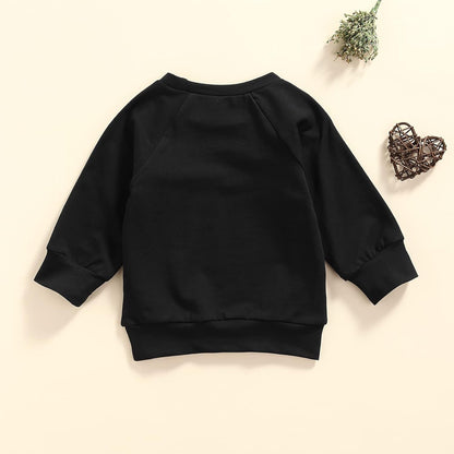 Kids Infant Baby Boy Girls Clothes Babe Letter Printed Long Sleeve Pullover Sweatshirt Shirt Sweater Tops